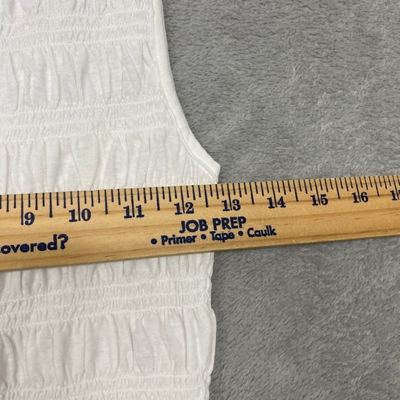 Madewell Top Womens XS White Smocked Boatneck Tank Sleeveless Cotton Blend NV912 - Picture 11 of 13